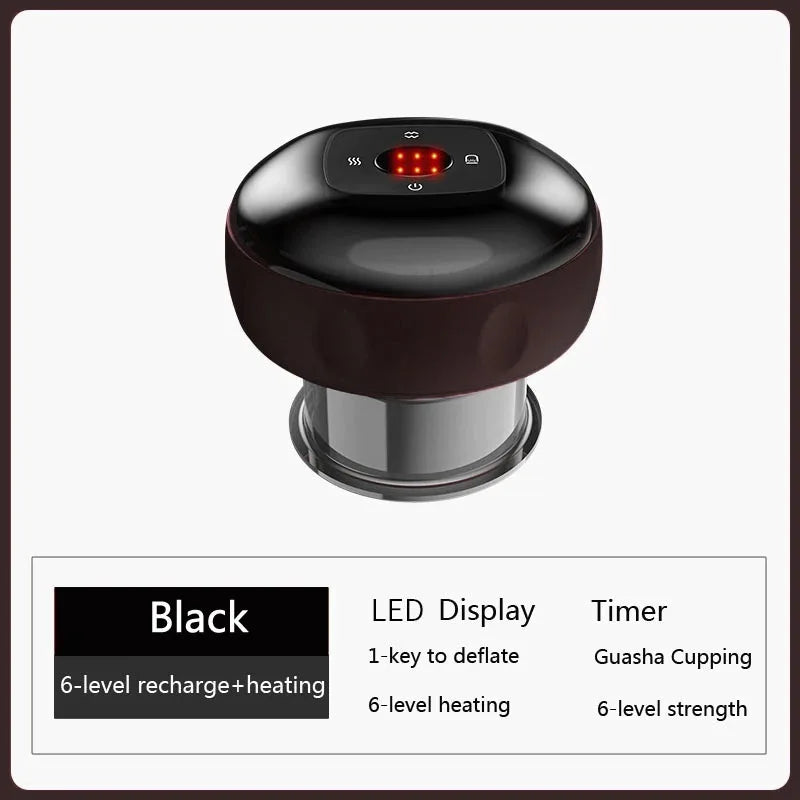 Smart Electric Cupping & Scraping Massager – Vacuum Suction Cup Device with Heating for Body, Back, Neck, and Arm Massage, Pain Relief, and Muscle Relaxation