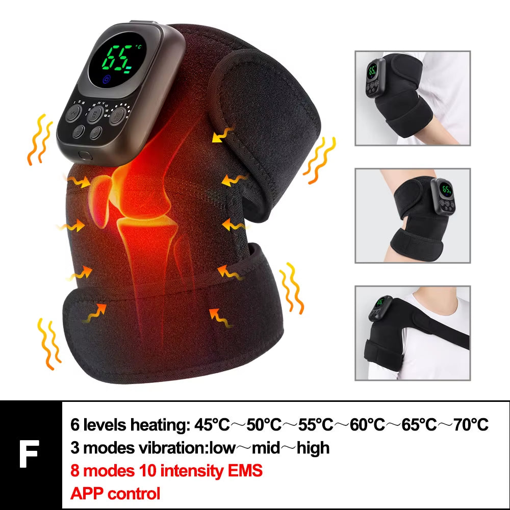 3-in-1 Electric Heated Vibration Massager – Knee, Shoulder & Elbow Massage Pad with Hot Compress, Thermal Joint Brace for Muscle Relaxation, Pain Relief, and Improved Circulation