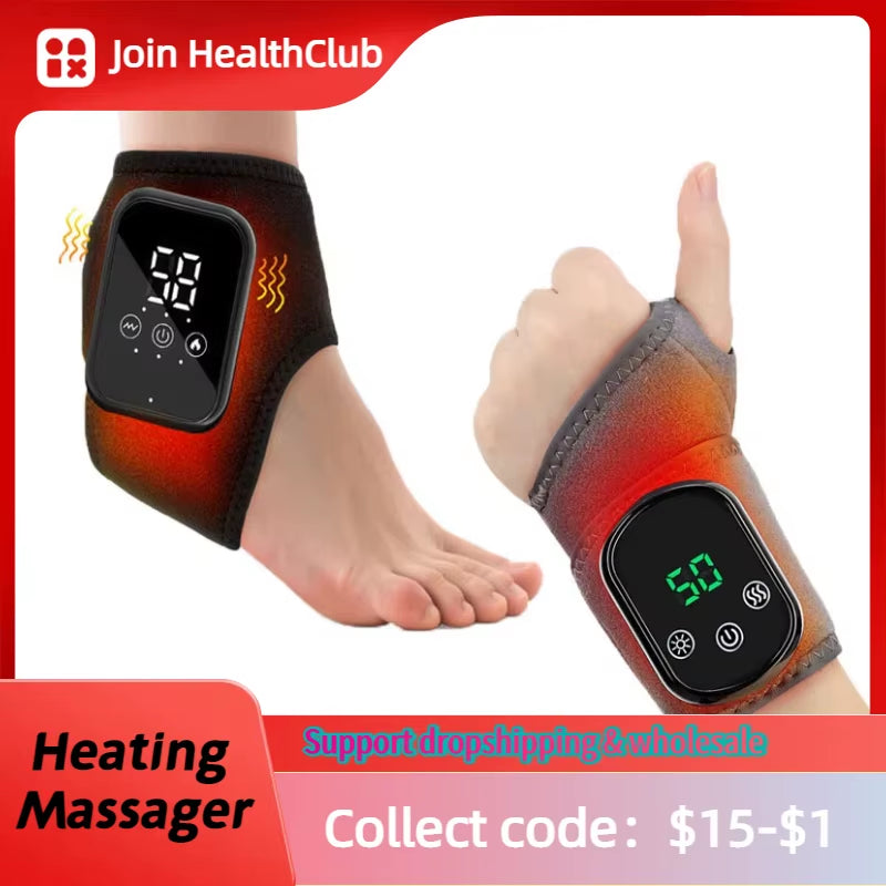 ThermaSoothe™ Electric Foot & Ankle Massager – 3/5 Vibration Gears with Hot Compress Ankle Wrap for Muscle Relaxation, Pain Relief & Daily Health Care