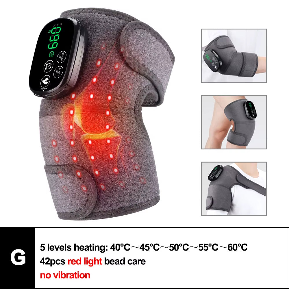 3-in-1 Electric Heated Vibration Massager – Knee, Shoulder & Elbow Massage Pad with Hot Compress, Thermal Joint Brace for Muscle Relaxation, Pain Relief, and Improved Circulation