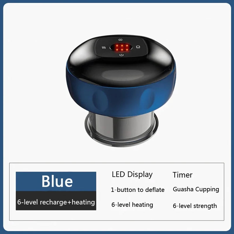 Smart Electric Cupping & Scraping Massager – Vacuum Suction Cup Device with Heating for Body, Back, Neck, and Arm Massage, Pain Relief, and Muscle Relaxation