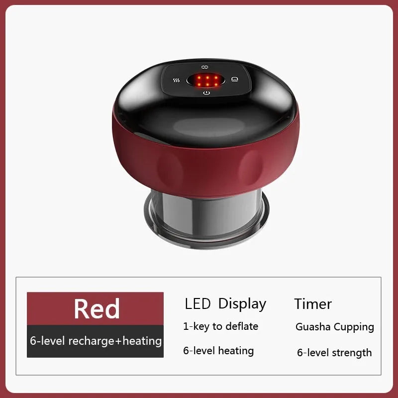Smart Electric Cupping & Scraping Massager – Vacuum Suction Cup Device with Heating for Body, Back, Neck, and Arm Massage, Pain Relief, and Muscle Relaxation