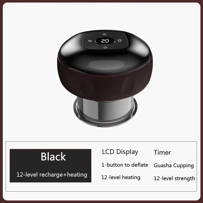Smart Electric Cupping & Scraping Massager – Vacuum Suction Cup Device with Heating for Body, Back, Neck, and Arm Massage, Pain Relief, and Muscle Relaxation