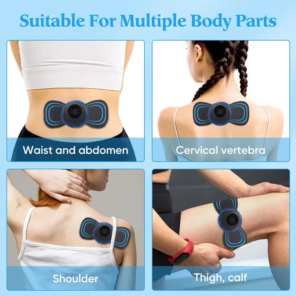 PulseRelief™ Electric Neck Massager – EMS Muscle Stimulator with Low-Frequency Therapy, Multifunction Mini Device for Neck, Back, Calf, and Joint Pain Relief
