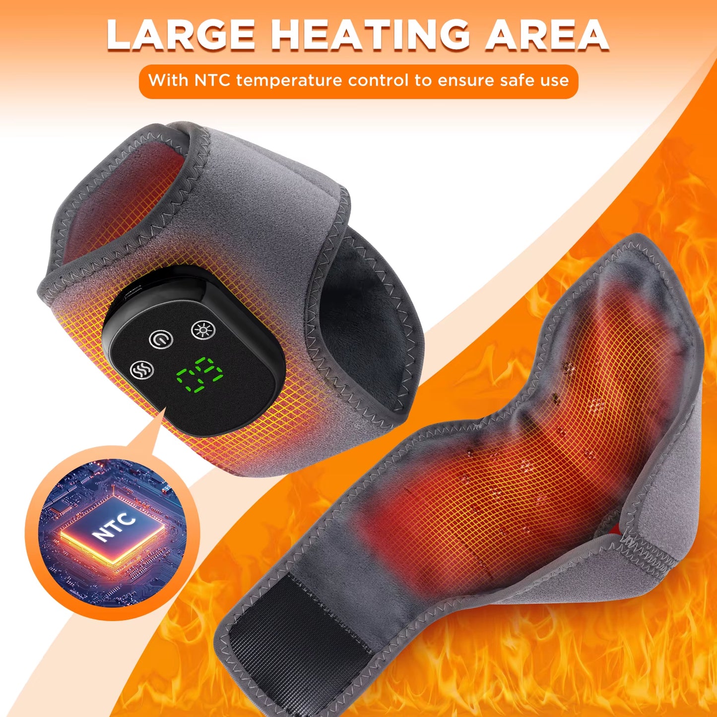 ThermaSoothe™ Electric Foot & Ankle Massager – 3/5 Vibration Gears with Hot Compress Ankle Wrap for Muscle Relaxation, Pain Relief & Daily Health Care