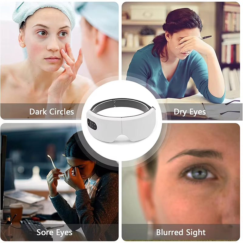 4D Eye Massager™ – Smart Airbag & Vibration Eye Care with Hot Compress, Bluetooth Eye Massage Glasses for Fatigue Relief, Wrinkle Reduction & Eye Health