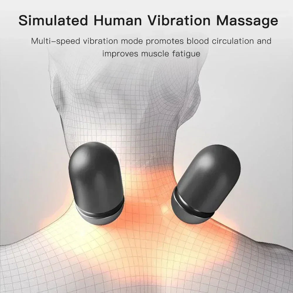 NeckEase™ Electric Cervical Massager Pillow – Hot Compress, Vibration Massage, and Neck Traction with Memory Foam for Relaxation, Sleep, and Spine Support