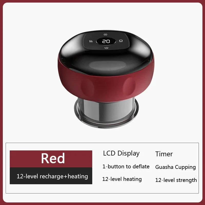 Smart Electric Cupping & Scraping Massager – Vacuum Suction Cup Device with Heating for Body, Back, Neck, and Arm Massage, Pain Relief, and Muscle Relaxation