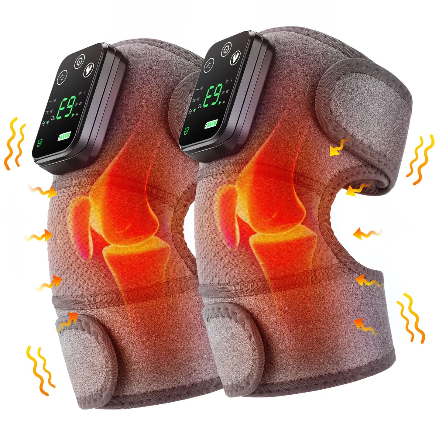 3-in-1 Electric Heated Vibration Massager – Knee, Shoulder & Elbow Massage Pad with Hot Compress, Thermal Joint Brace for Muscle Relaxation, Pain Relief, and Improved Circulation