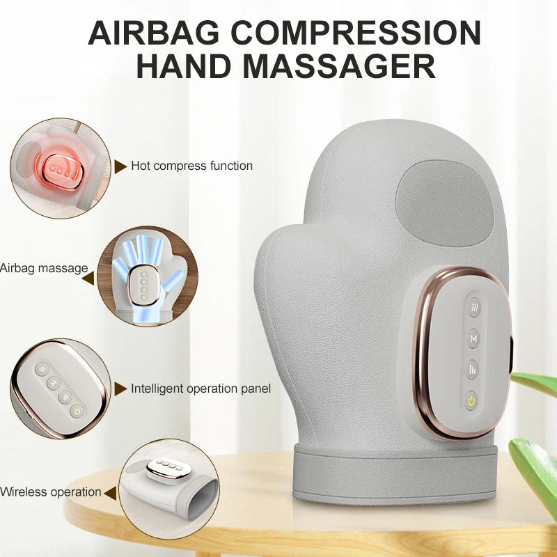 HandEase™ Electric Hand Massager – Cordless Airbag Compression & Warm Heating Glove Massager for Palm and Finger Relaxation, Perfect Gift for Stress Relief & Hand Care