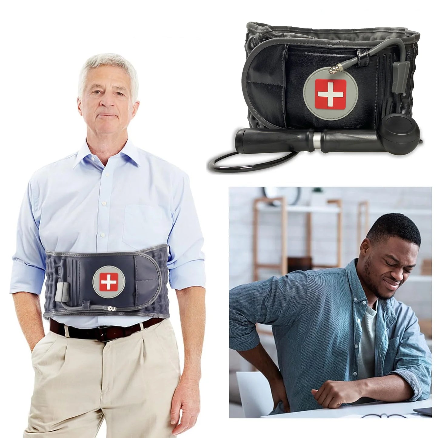 SpineRelief™ Adjustable Decompression Brace – Air Traction Spinal Support Belt for Osteoporosis, Scoliosis, and Lower Back Pain Relief, Ideal for Seniors and Posture Correction