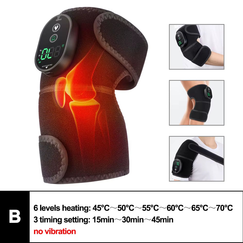 3-in-1 Electric Heated Vibration Massager – Knee, Shoulder & Elbow Massage Pad with Hot Compress, Thermal Joint Brace for Muscle Relaxation, Pain Relief, and Improved Circulation