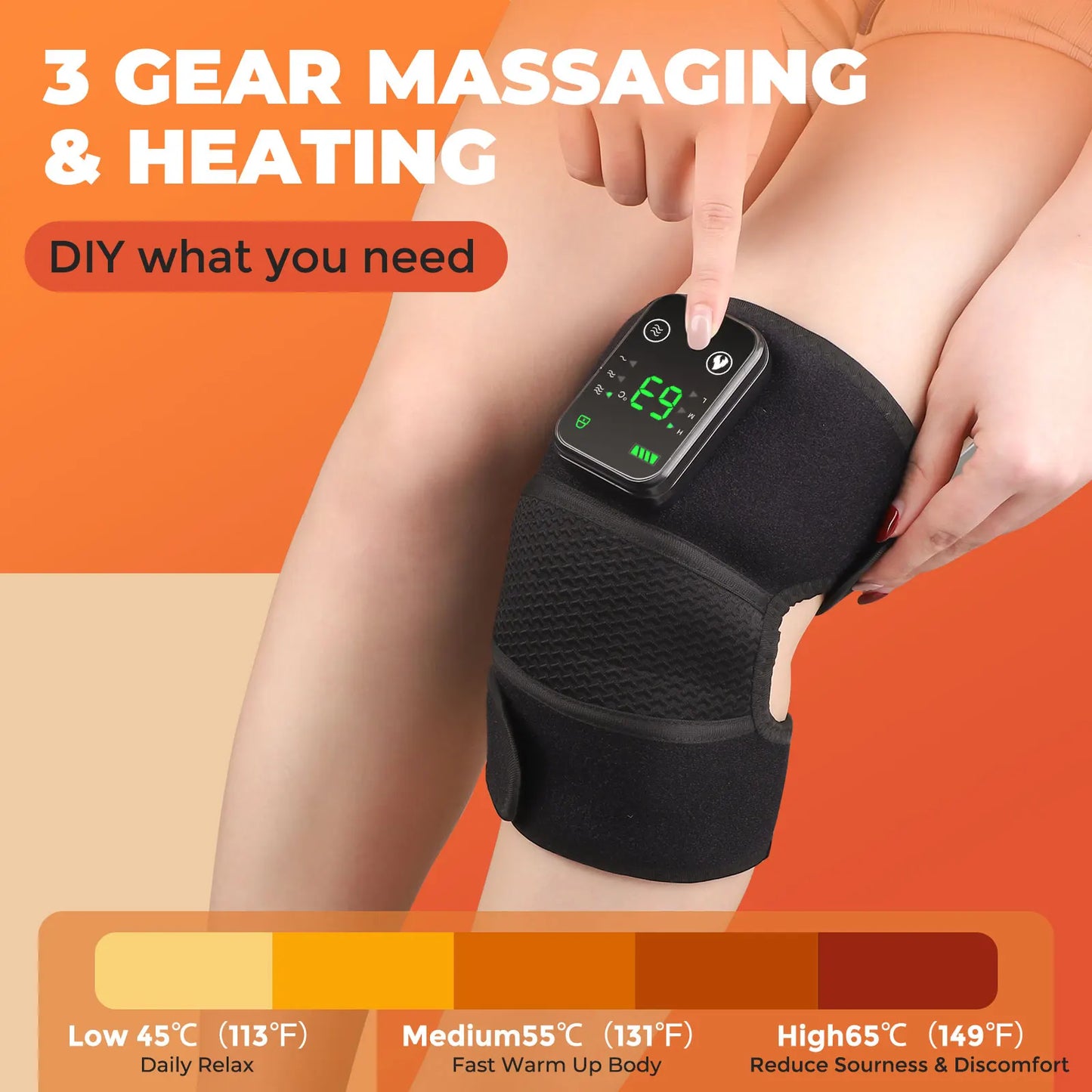 3-in-1 Electric Heated Vibration Massager – Knee, Shoulder & Elbow Massage Pad with Hot Compress, Thermal Joint Brace for Muscle Relaxation, Pain Relief, and Improved Circulation