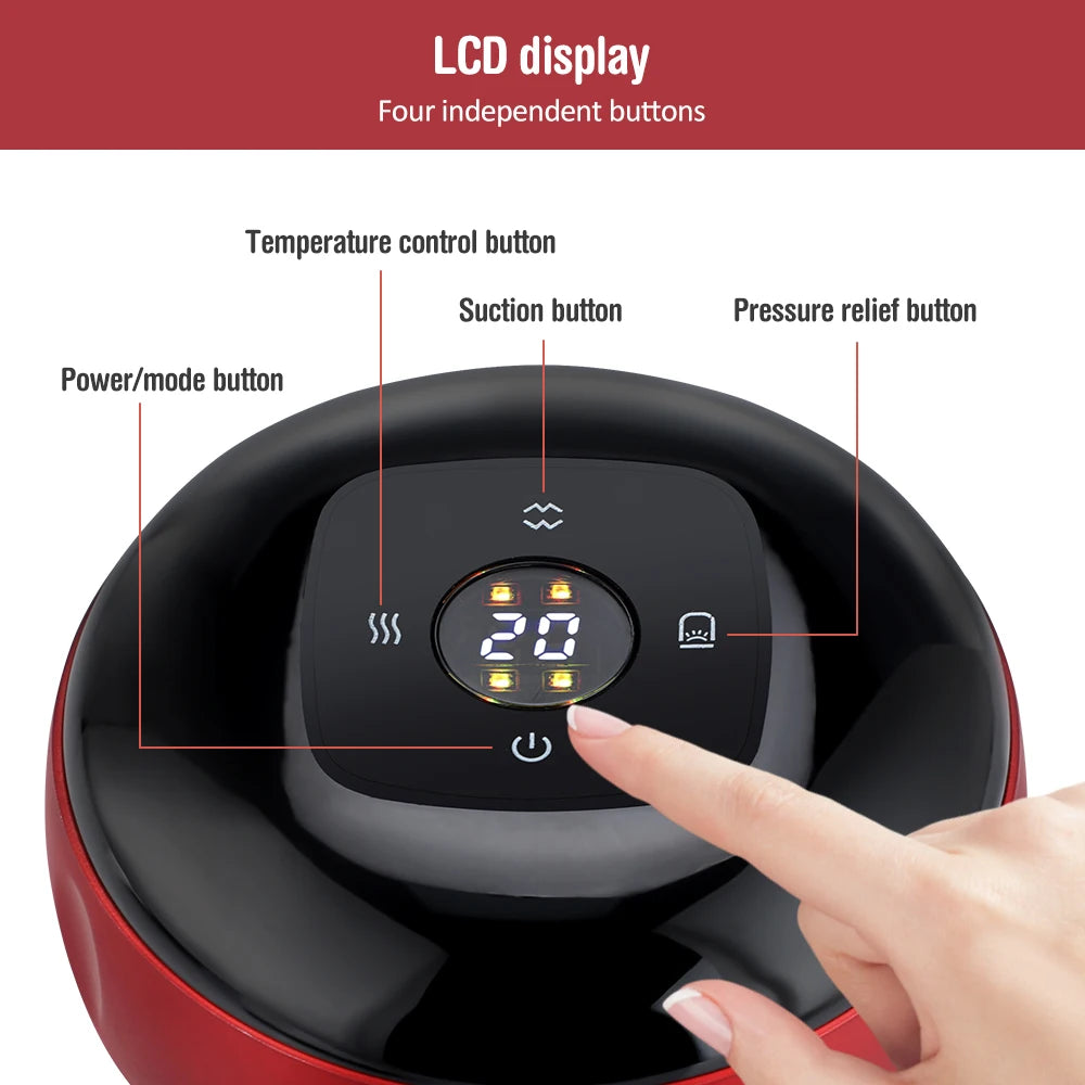 Smart Electric Cupping & Scraping Massager – Vacuum Suction Cup Device with Heating for Body, Back, Neck, and Arm Massage, Pain Relief, and Muscle Relaxation