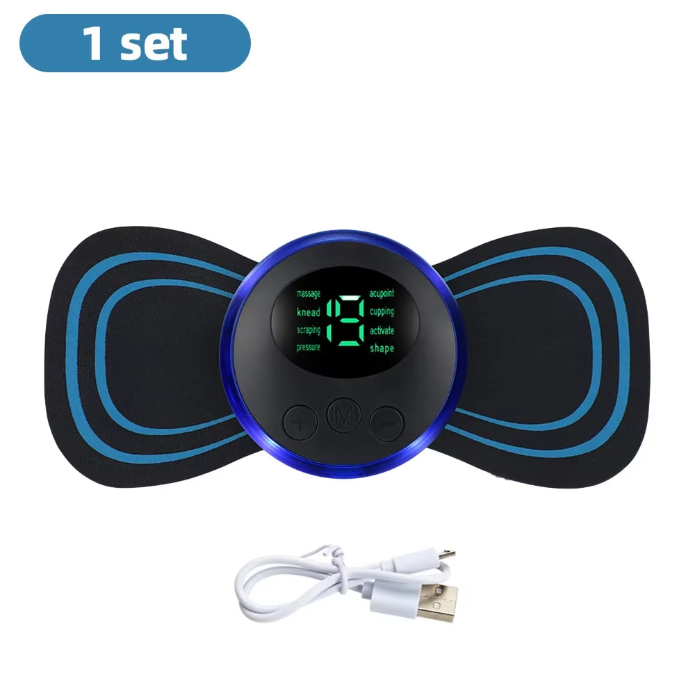 PulseRelief™ Electric Neck Massager – EMS Muscle Stimulator with Low-Frequency Therapy, Multifunction Mini Device for Neck, Back, Calf, and Joint Pain Relief