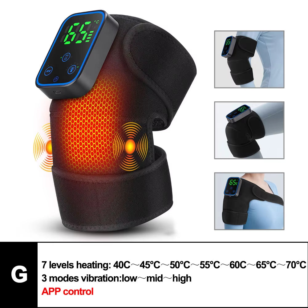 3-in-1 Electric Heated Vibration Massager – Knee, Shoulder & Elbow Massage Pad with Hot Compress, Thermal Joint Brace for Muscle Relaxation, Pain Relief, and Improved Circulation