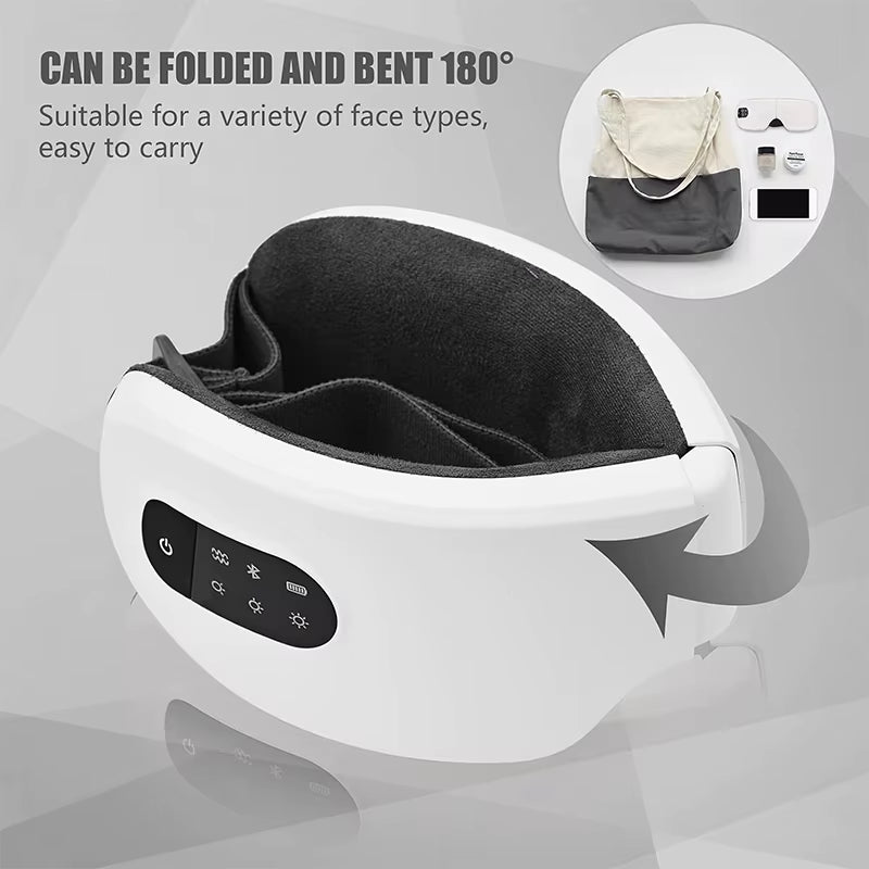 4D Eye Massager™ – Smart Airbag & Vibration Eye Care with Hot Compress, Bluetooth Eye Massage Glasses for Fatigue Relief, Wrinkle Reduction & Eye Health