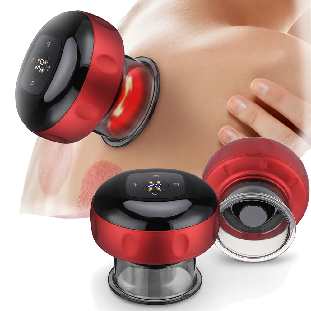 Smart Electric Cupping & Scraping Massager – Vacuum Suction Cup Device with Heating for Body, Back, Neck, and Arm Massage, Pain Relief, and Muscle Relaxation