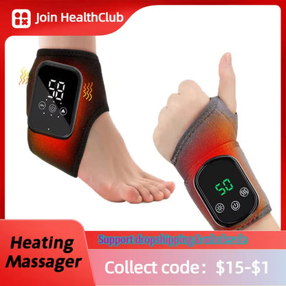 ThermaSoothe™ Electric Foot & Ankle Massager – 3/5 Vibration Gears with Hot Compress Ankle Wrap for Muscle Relaxation, Pain Relief & Daily Health Care