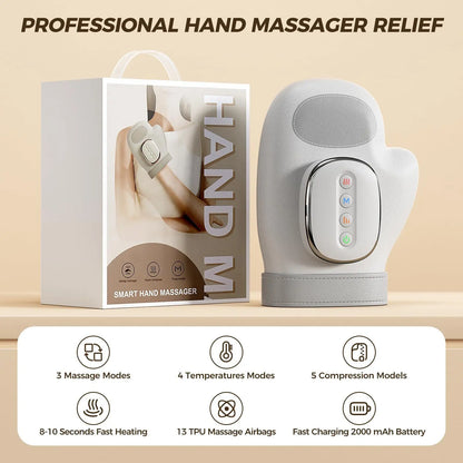 HandEase™ Electric Hand Massager – Cordless Airbag Compression & Warm Heating Glove Massager for Palm and Finger Relaxation, Perfect Gift for Stress Relief & Hand Care
