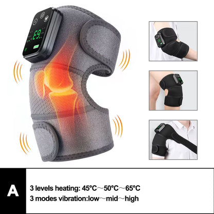 3-in-1 Electric Heated Vibration Massager – Knee, Shoulder & Elbow Massage Pad with Hot Compress, Thermal Joint Brace for Muscle Relaxation, Pain Relief, and Improved Circulation