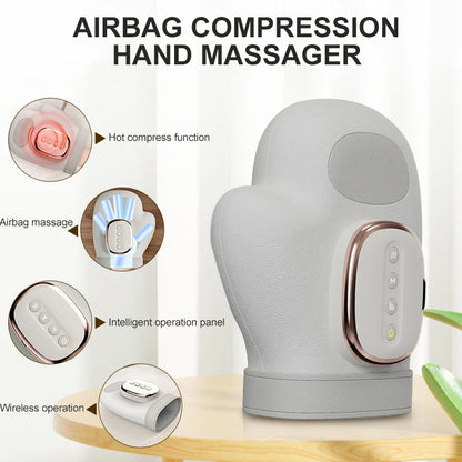 HandEase™ Electric Hand Massager – Cordless Airbag Compression & Warm Heating Glove Massager for Palm and Finger Relaxation, Perfect Gift for Stress Relief & Hand Care