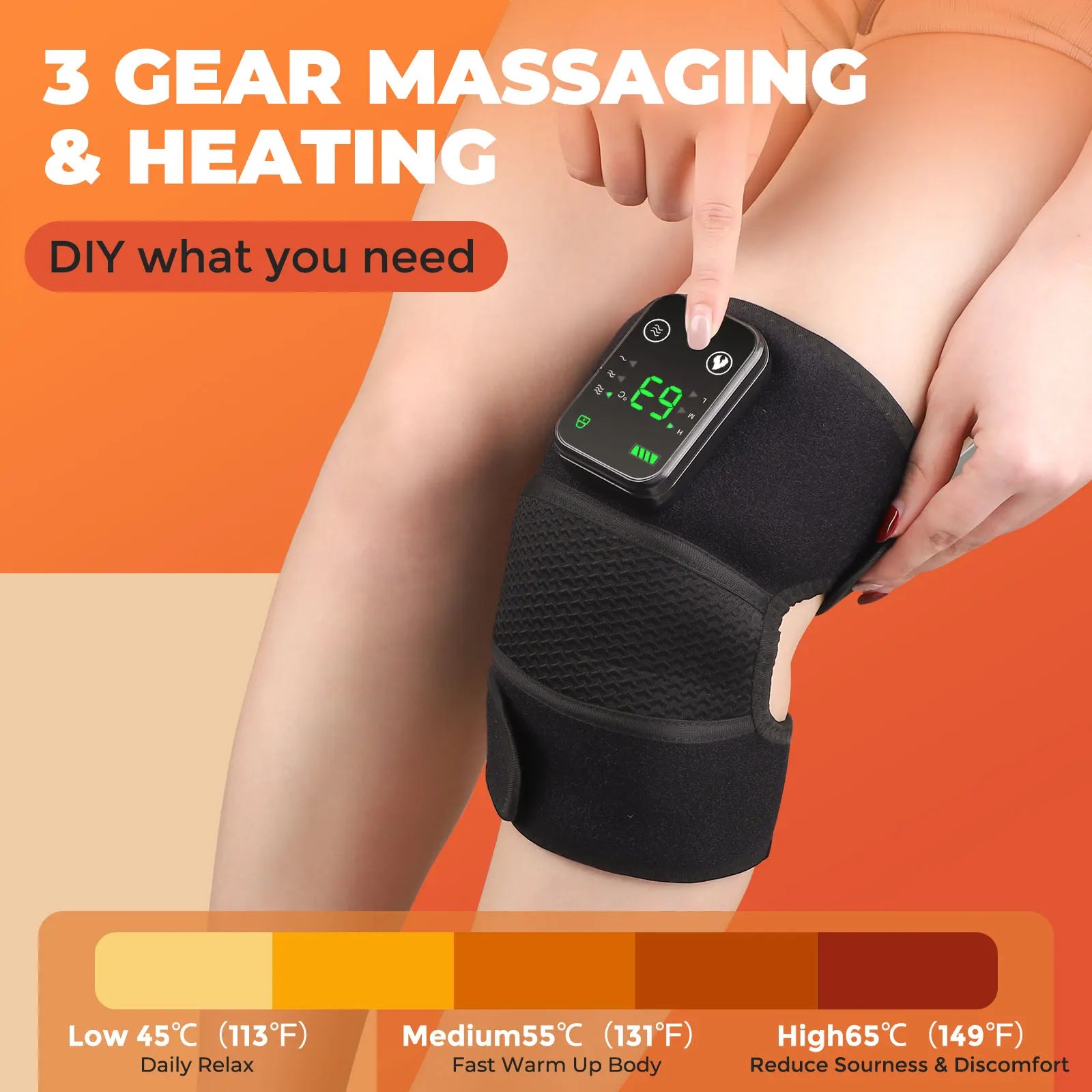 3-in-1 Electric Heated Vibration Massager – Knee, Shoulder & Elbow Massage Pad with Hot Compress, Thermal Joint Brace for Muscle Relaxation, Pain Relief, and Improved Circulation