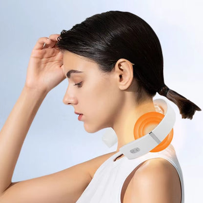 Smart Neck & Shoulder Massager™ – Electric Heat Therapy for Muscle Relaxation, USB Rechargeable, Portable Pain Relief Device, White