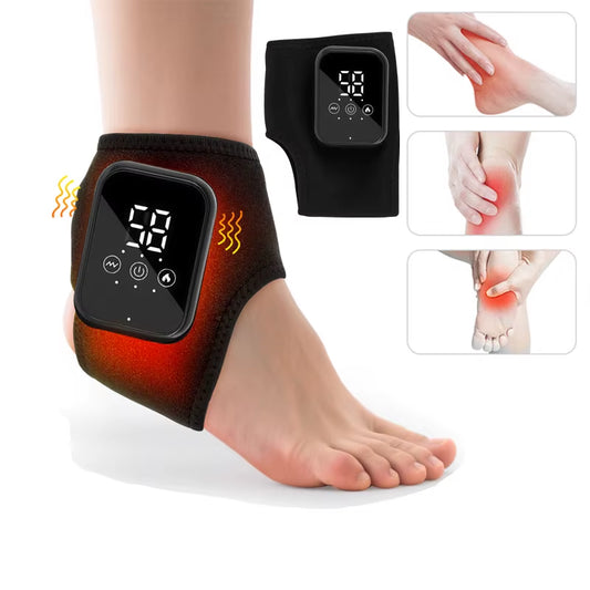 ThermaSoothe™ Electric Foot & Ankle Massager – 3/5 Vibration Gears with Hot Compress Ankle Wrap for Muscle Relaxation, Pain Relief & Daily Health Care