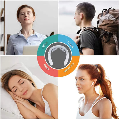 Smart Neck & Shoulder Massager™ – Electric Heat Therapy for Muscle Relaxation, USB Rechargeable, Portable Pain Relief Device, White